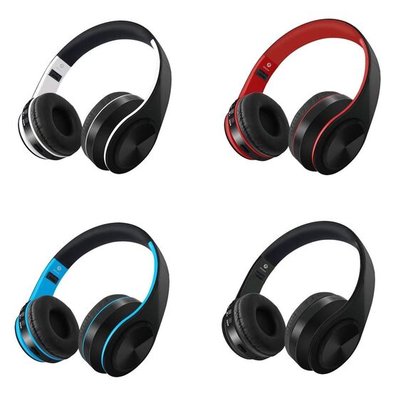 Sports Wireless Headphones Bluetooth Headphones Over Ear MIC Foldable TF Card - Picture 1 of 16